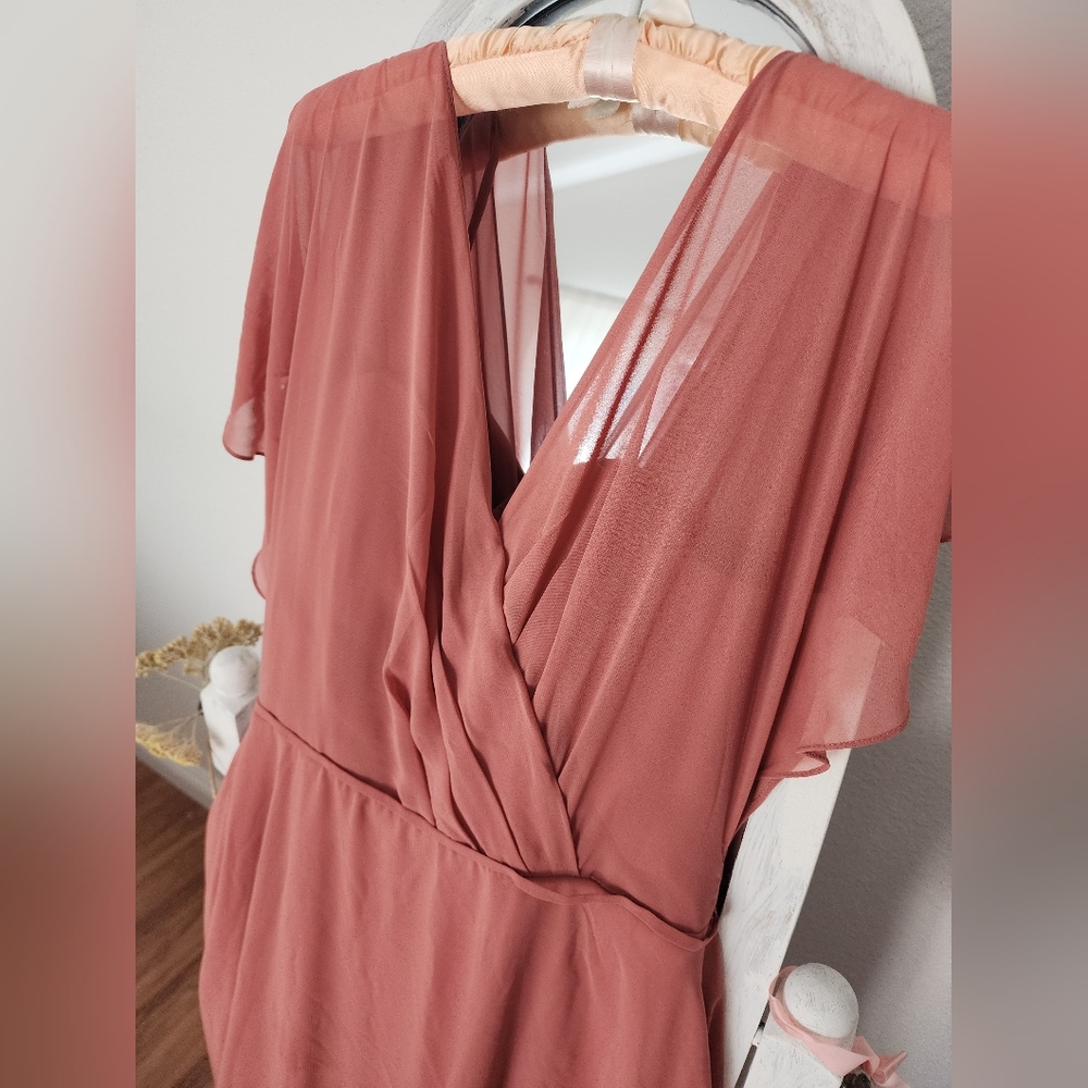 Size 14 spice colored bridesmaid dress